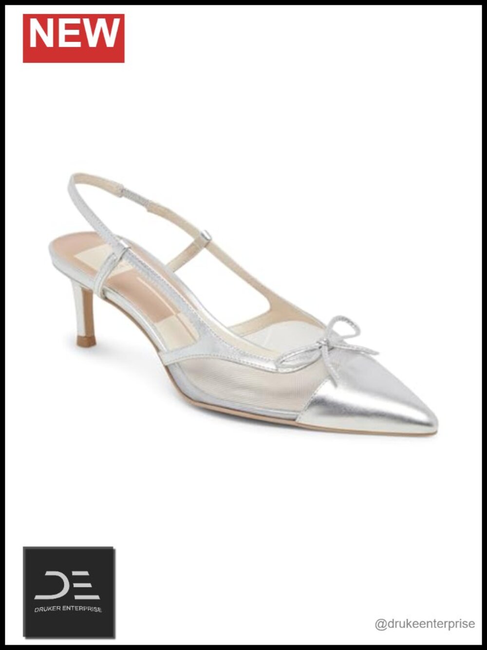 Dolce Vita Kandi Slingback Kitten Heel Pumps Mesh Pointed Toe